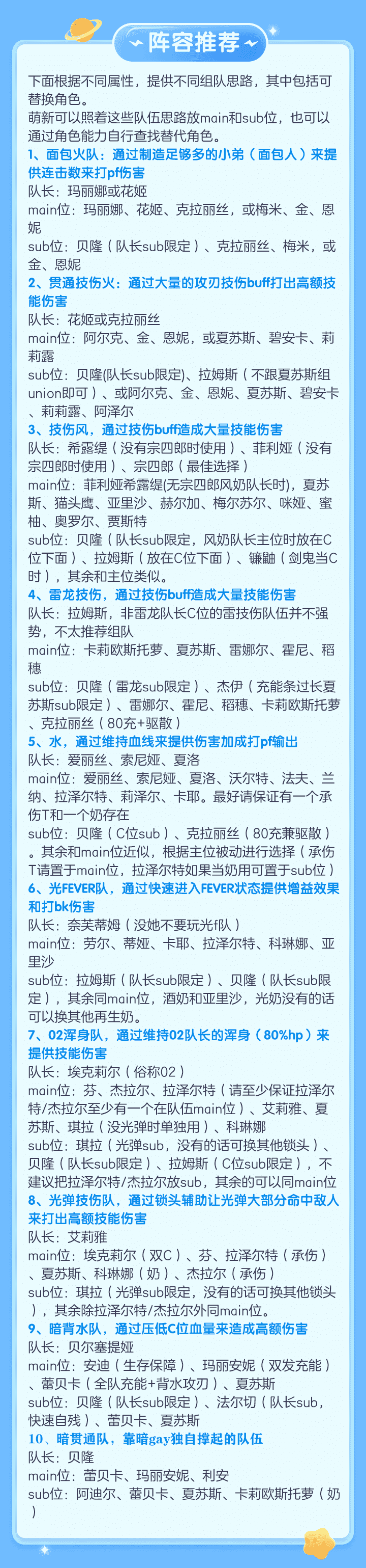 「弹射物语-攻略」角色强度解析 组队思路