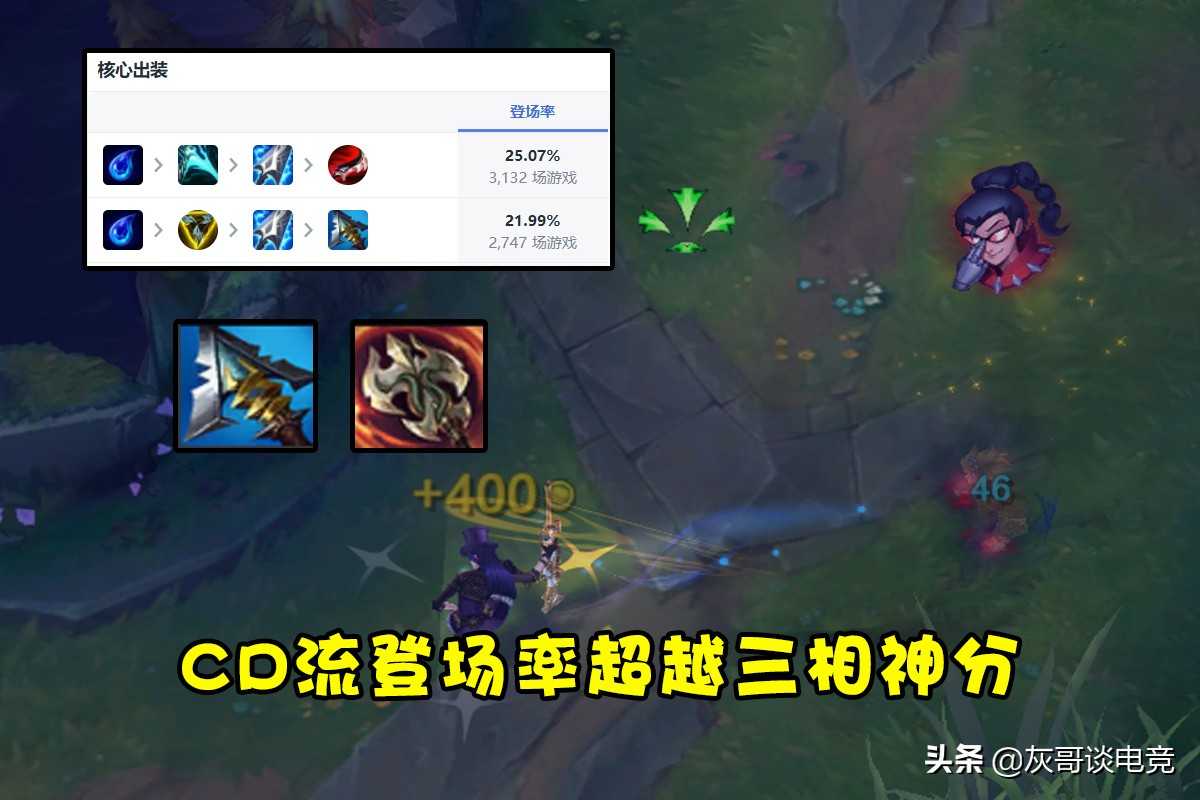 LOL“爆杀CD流”EZ成下路答案，后期放Q零冷却，输出碾压三相神分