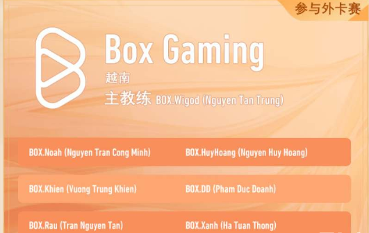 王者荣耀Box Gaming战队有哪些成员-战队成员名单一览